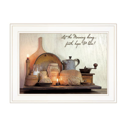 Faith Hope and Love 1 White Framed Print Kitchen Wall Art HomeRoots