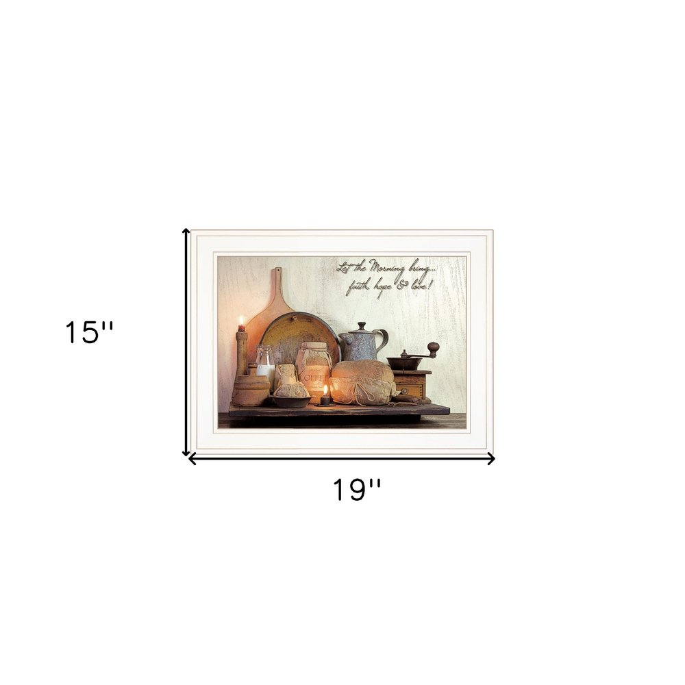 Faith Hope and Love 1 White Framed Print Kitchen Wall Art HomeRoots
