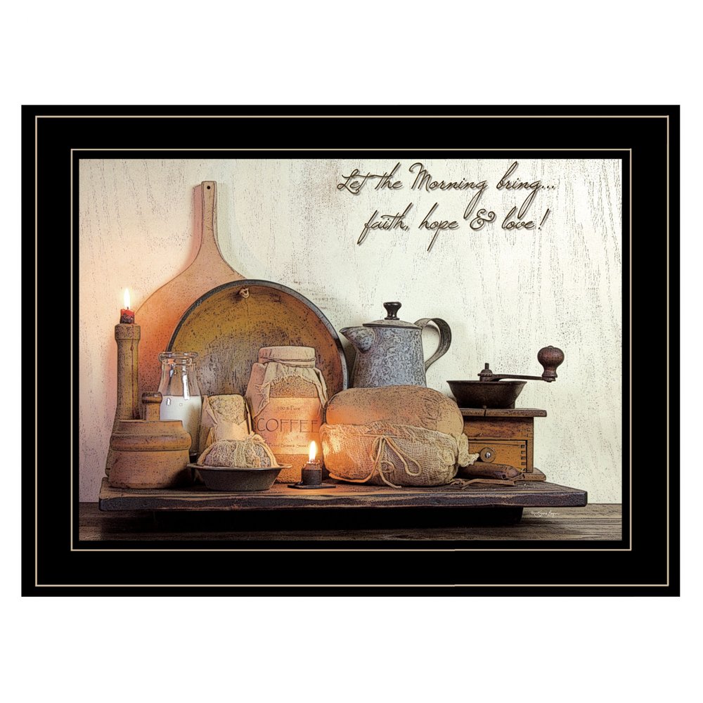 Faith Hope and Love 2 Black Framed Print Kitchen Wall Art HomeRoots