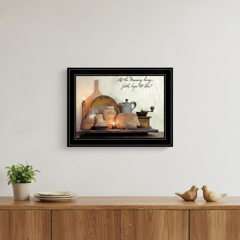 Faith Hope and Love 2 Black Framed Print Kitchen Wall Art HomeRoots