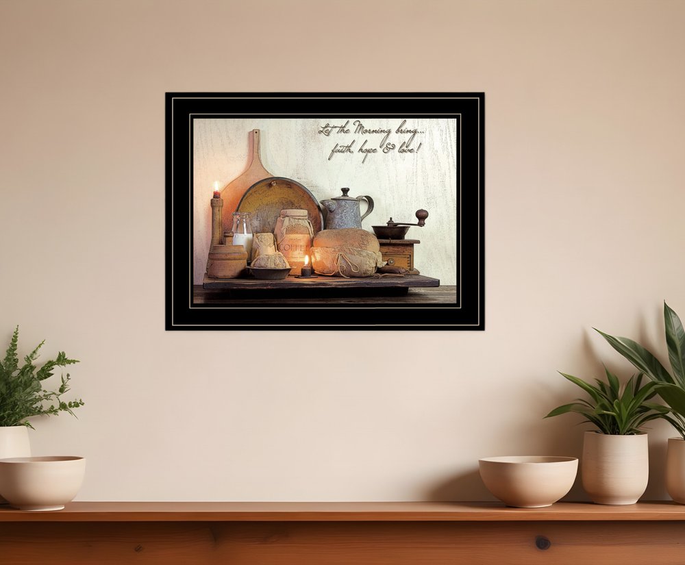 Faith Hope and Love 2 Black Framed Print Kitchen Wall Art HomeRoots