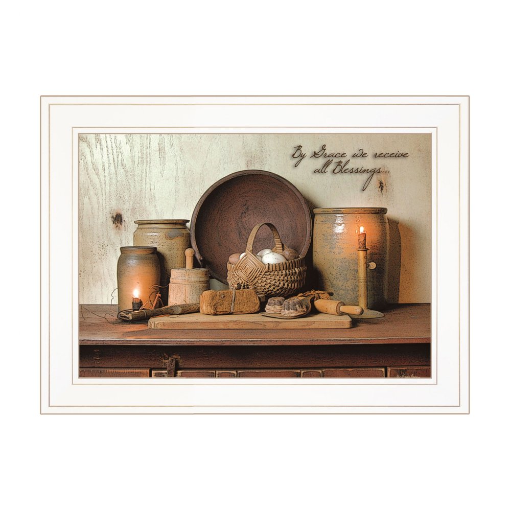 By Grace 2 White Framed Print Kitchen Wall Art HomeRoots