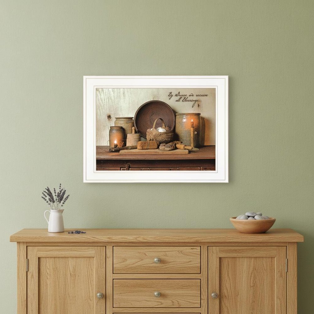 By Grace 2 White Framed Print Kitchen Wall Art HomeRoots