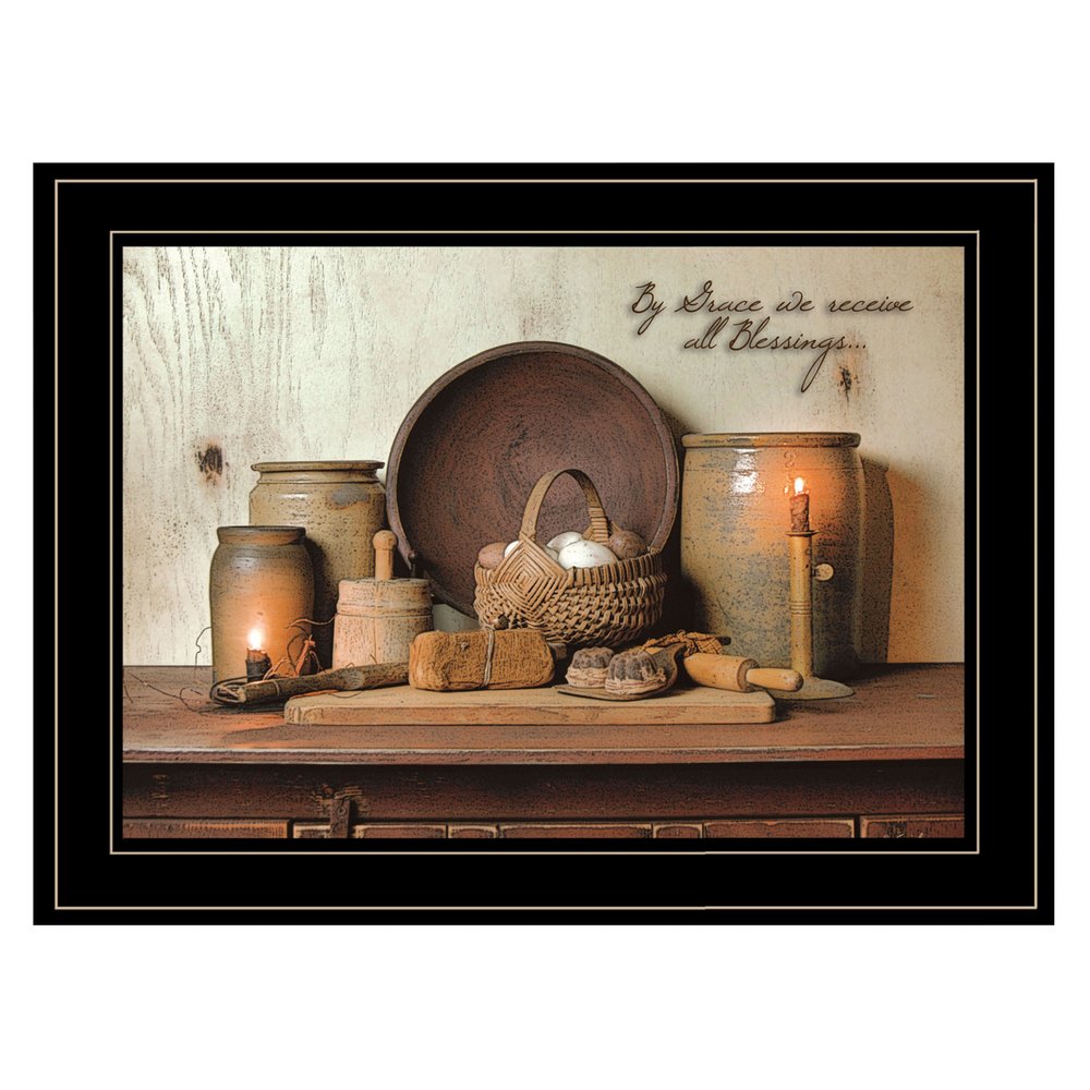 By Grace 3 Black Framed Print Kitchen Wall Art HomeRoots