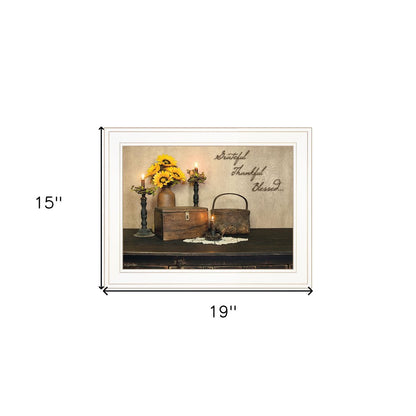Grateful Thankful Blessing White Framed Print Wall Art HomeRoots