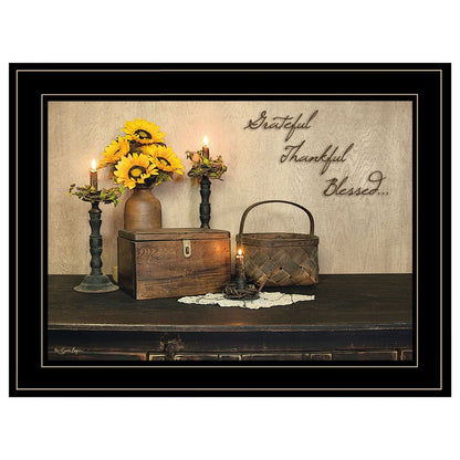 Grateful Thankful Blessing 2 Black Framed Print Wall Art HomeRoots