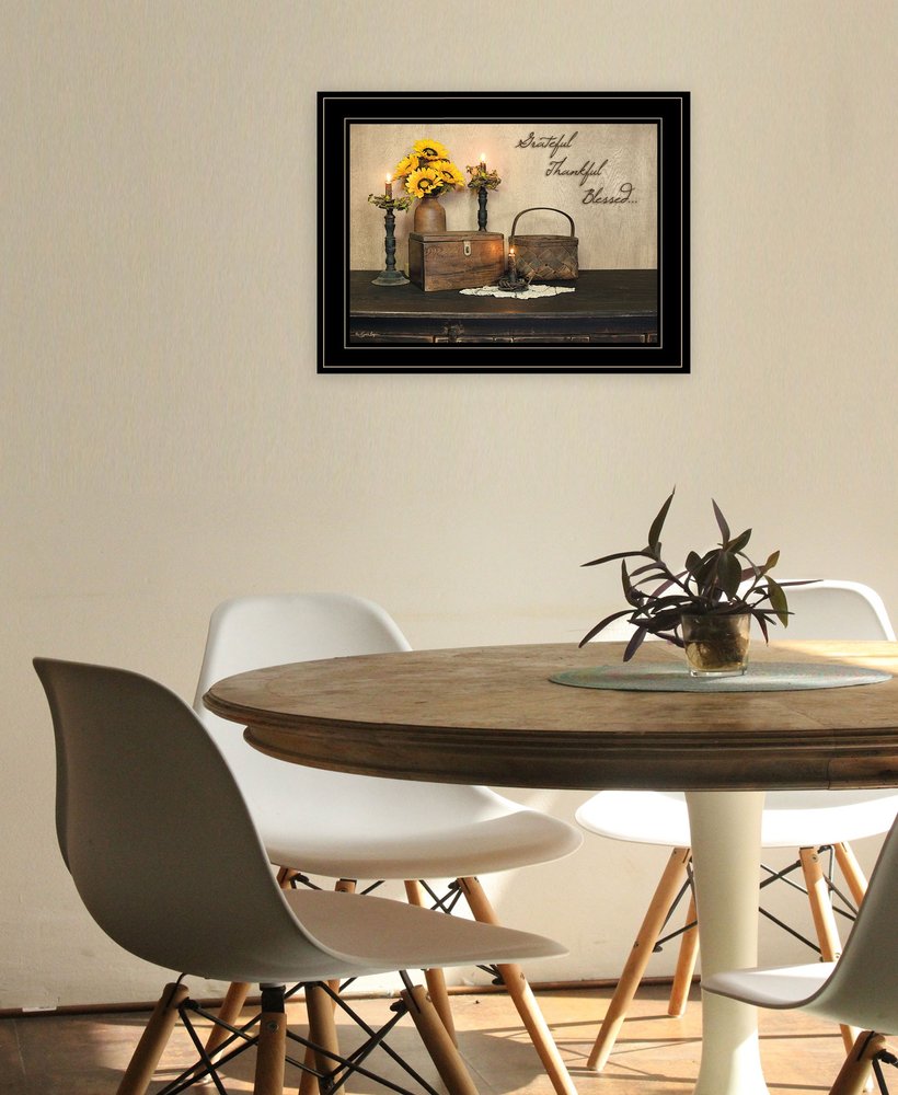 Grateful Thankful Blessing 2 Black Framed Print Wall Art HomeRoots