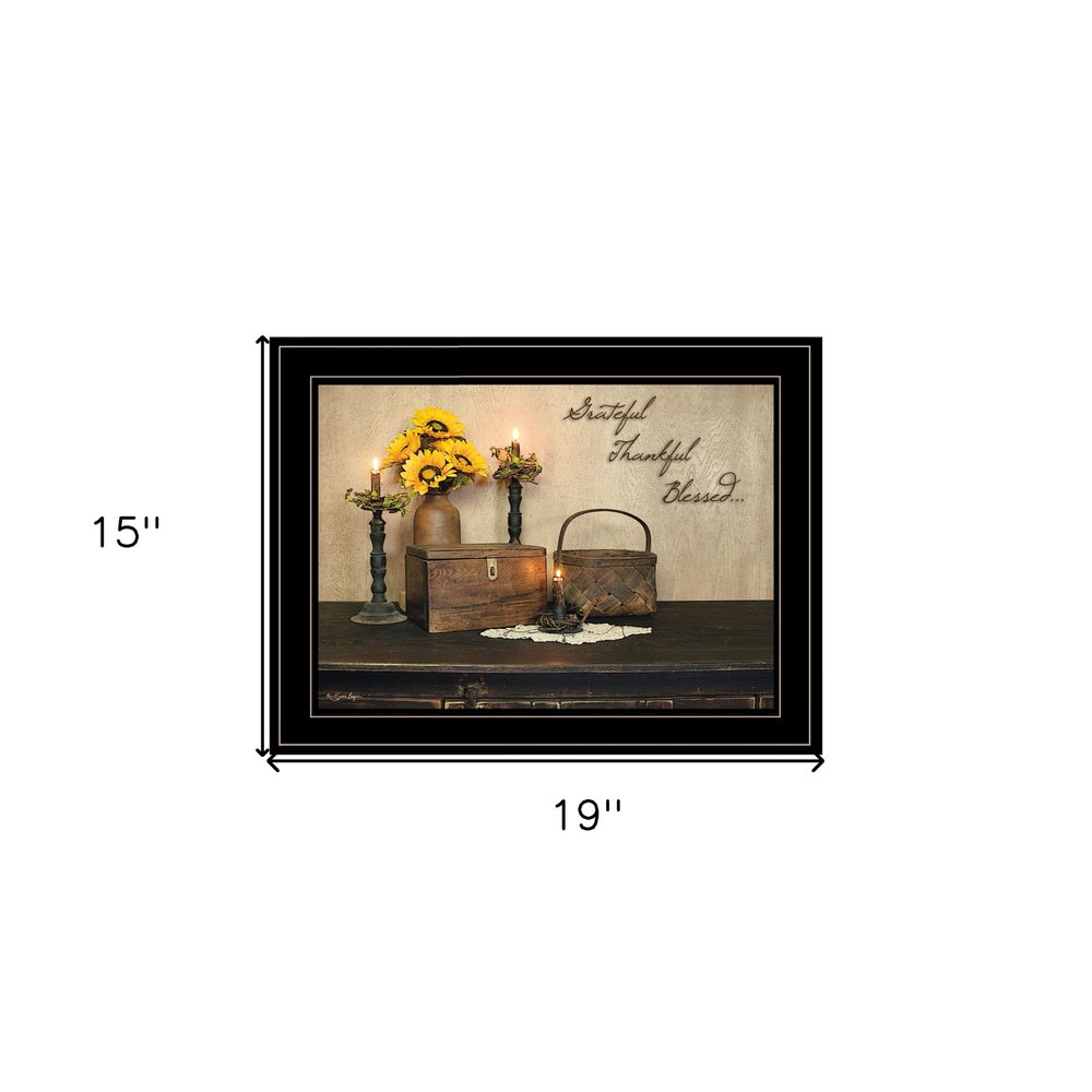 Grateful Thankful Blessing 2 Black Framed Print Wall Art HomeRoots
