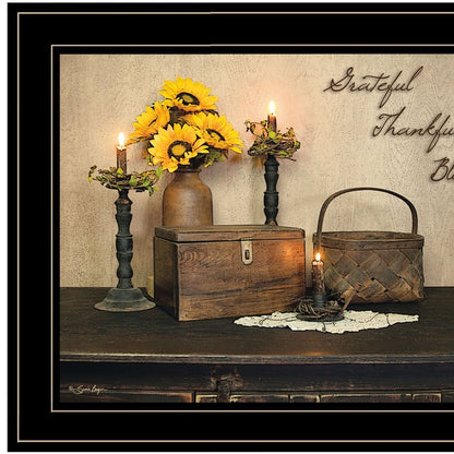 Grateful Thankful Blessing 2 Black Framed Print Wall Art HomeRoots
