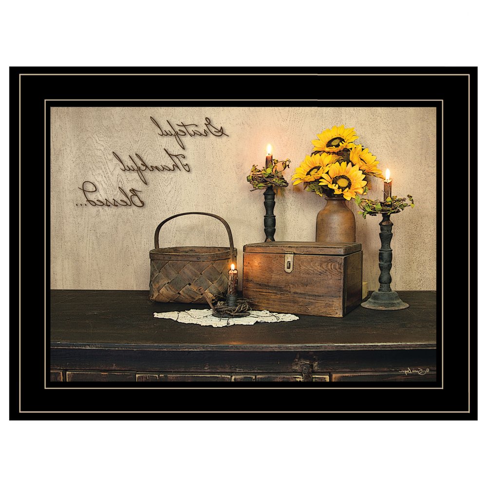 Grateful Thankful Blessing 2 Black Framed Print Wall Art HomeRoots