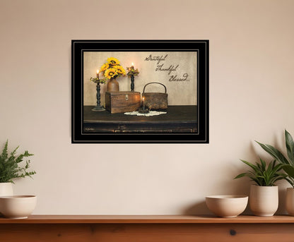Grateful Thankful Blessing 2 Black Framed Print Wall Art HomeRoots