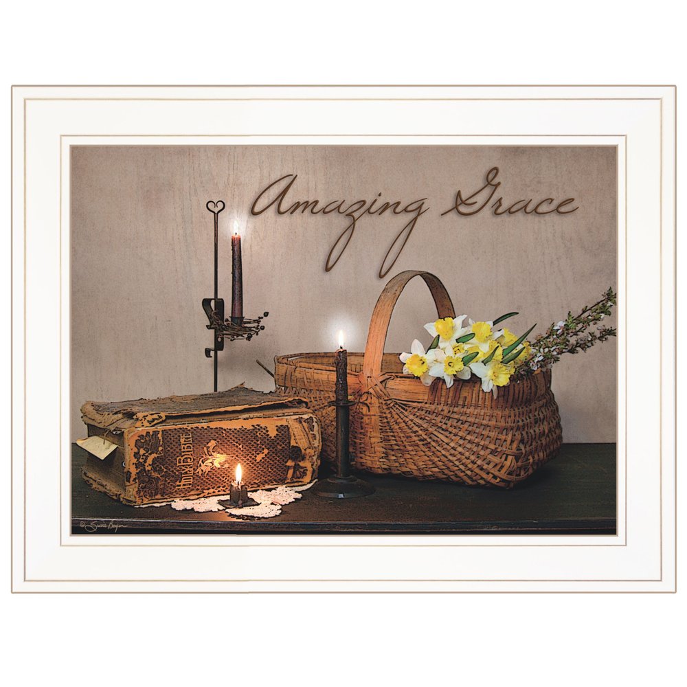 Amazing Grace White Framed Print Kitchen Wall Art HomeRoots