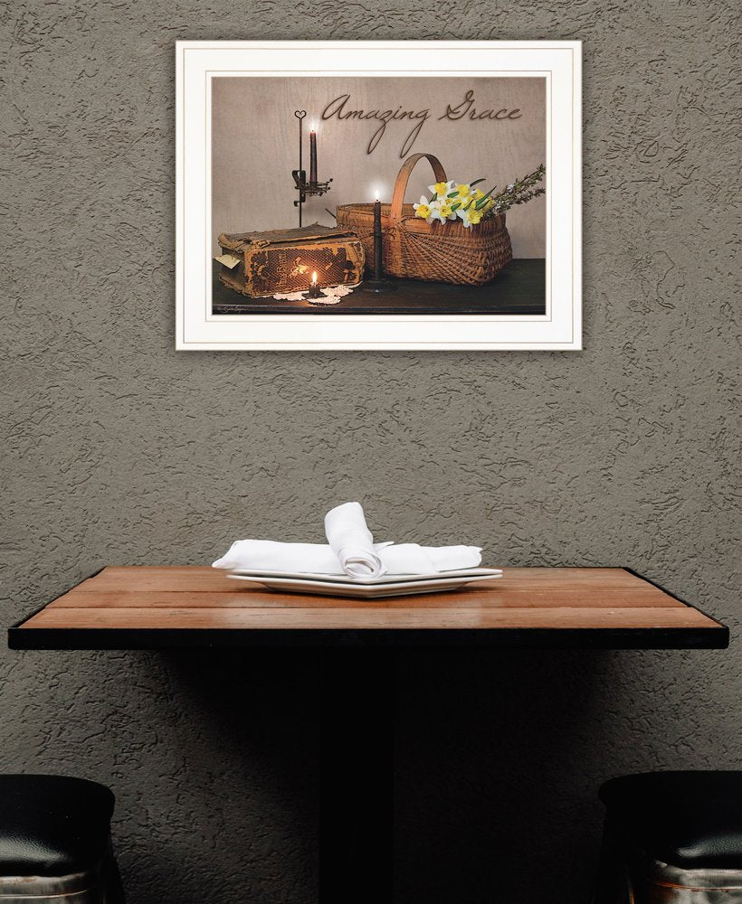 Amazing Grace White Framed Print Kitchen Wall Art HomeRoots