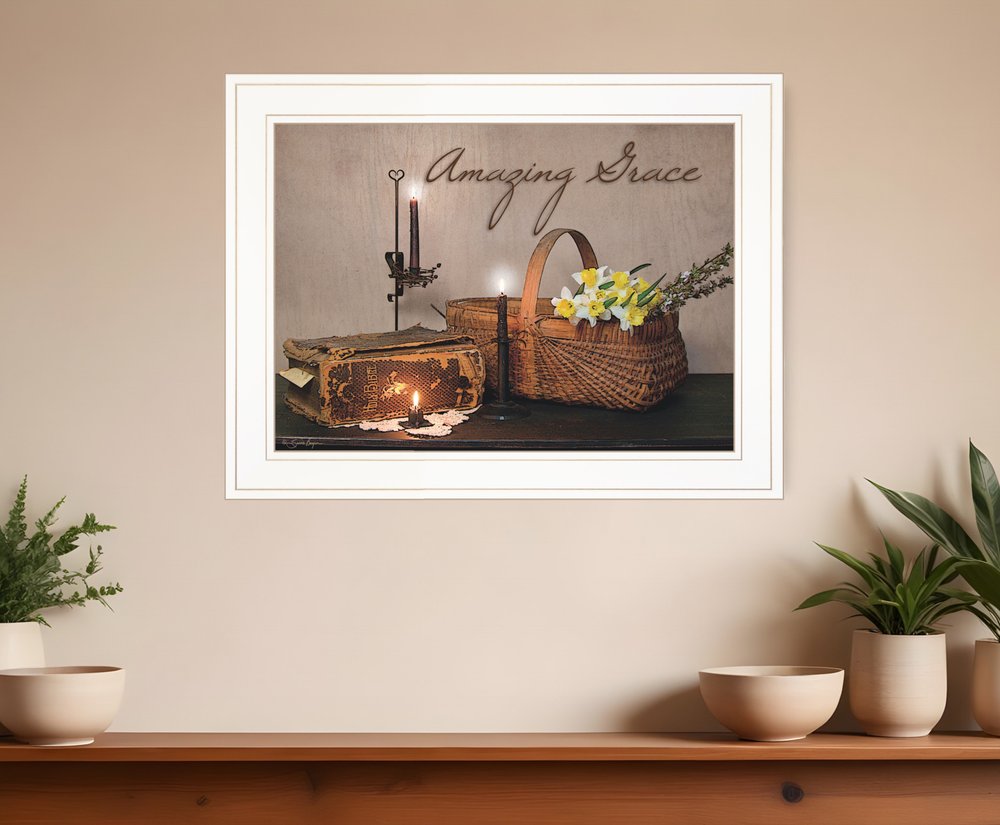 Amazing Grace White Framed Print Kitchen Wall Art HomeRoots
