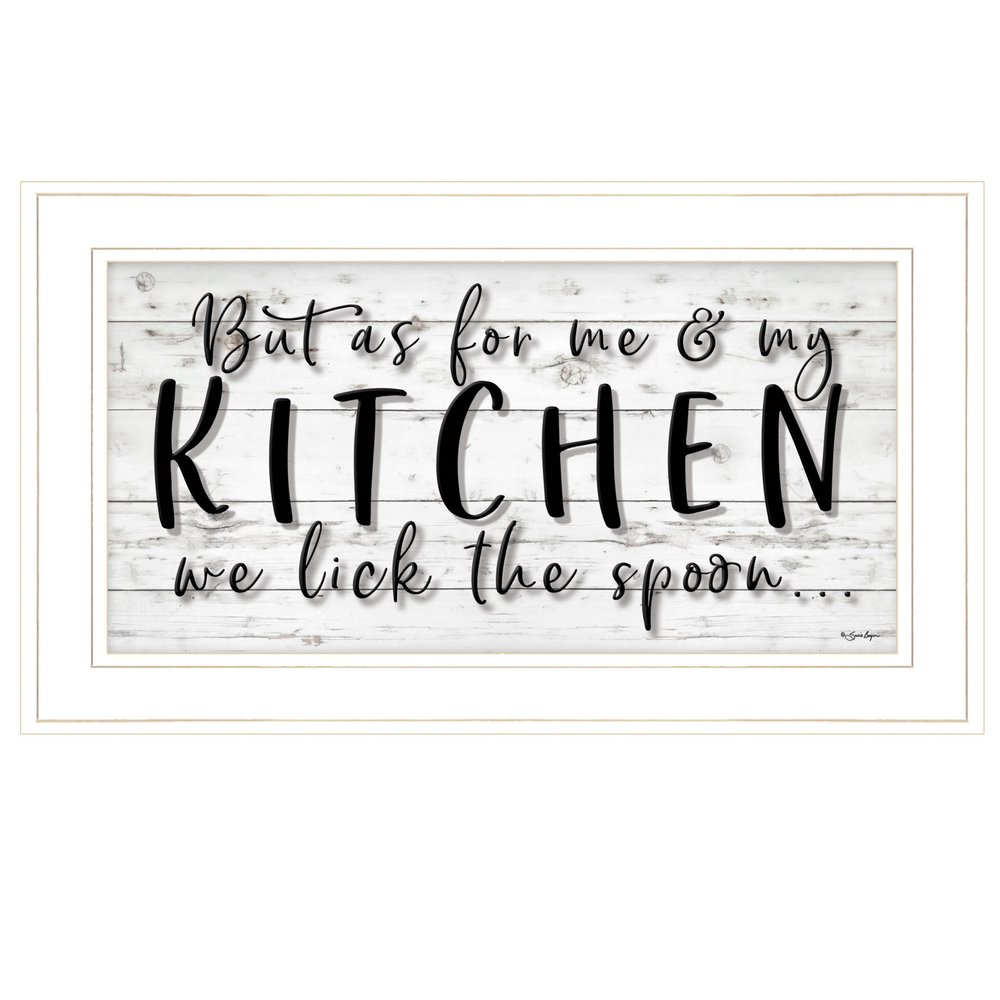We lick the Spoon 1 White Framed Print Kitchen Wall Art HomeRoots