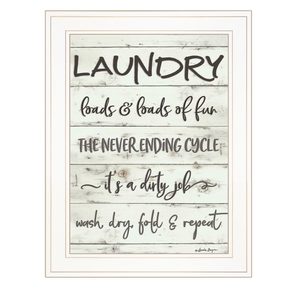 Laundry 1 White Framed Print Bathroom Wall Art HomeRoots