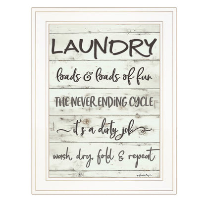 Laundry 1 White Framed Print Bathroom Wall Art HomeRoots