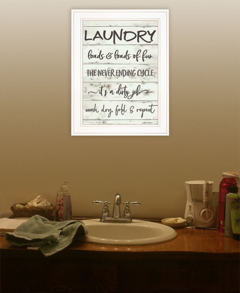 Laundry 1 White Framed Print Bathroom Wall Art HomeRoots
