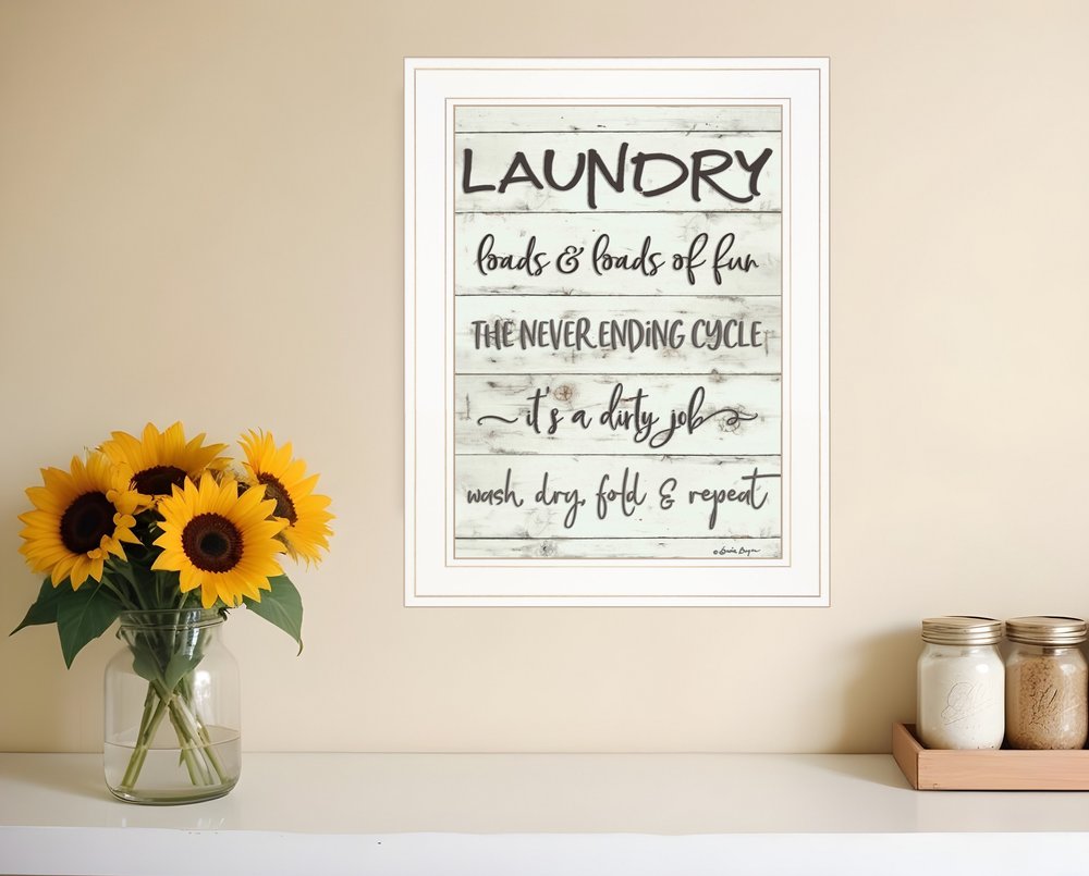 Laundry 1 White Framed Print Bathroom Wall Art HomeRoots
