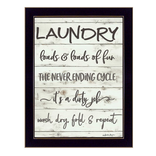 Laundry 3 Black Framed Print Bathroom Wall Art HomeRoots