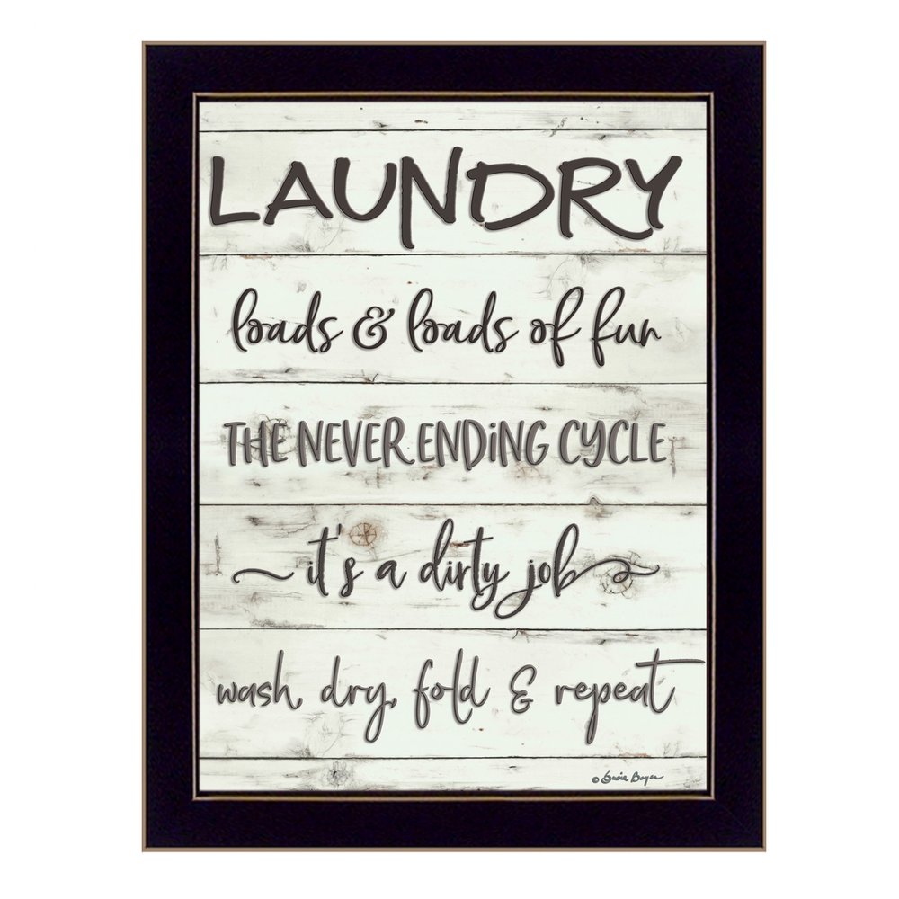 Laundry 3 Black Framed Print Bathroom Wall Art HomeRoots