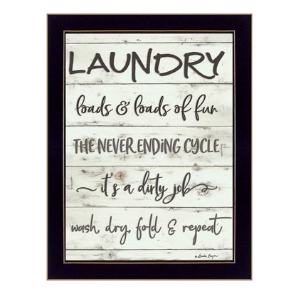 Laundry 3 Black Framed Print Bathroom Wall Art HomeRoots