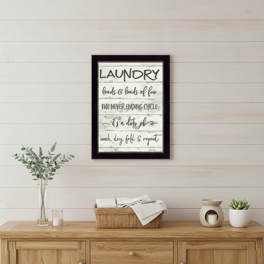 Laundry 3 Black Framed Print Bathroom Wall Art HomeRoots