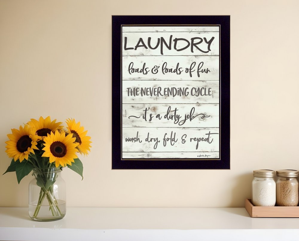Laundry 3 Black Framed Print Bathroom Wall Art HomeRoots