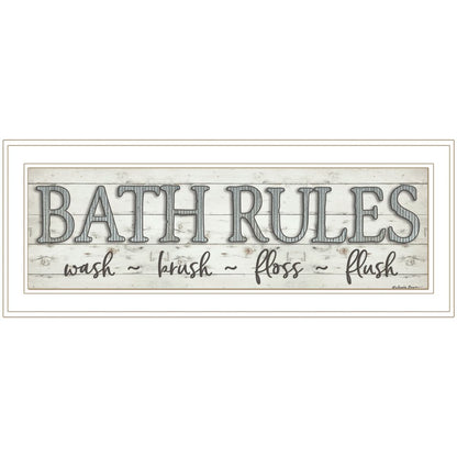 Bath Rules 1 White Framed Print Bathroom Wall Art HomeRoots