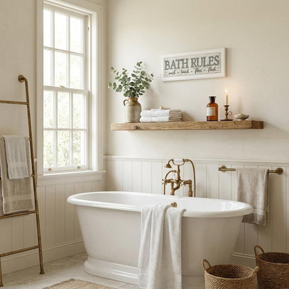 Bath Rules 1 White Framed Print Bathroom Wall Art HomeRoots