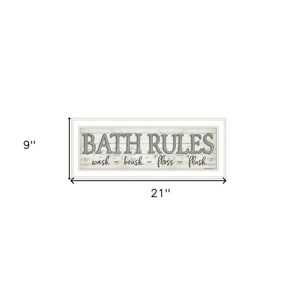 Bath Rules 1 White Framed Print Bathroom Wall Art HomeRoots
