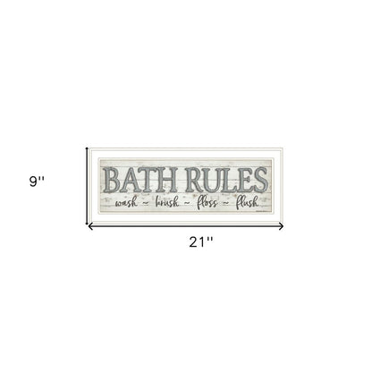 Bath Rules 1 White Framed Print Bathroom Wall Art HomeRoots