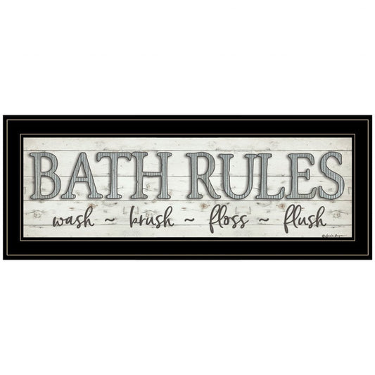 Bath Rules 2 Black Framed Print Bathroom Wall Art HomeRoots