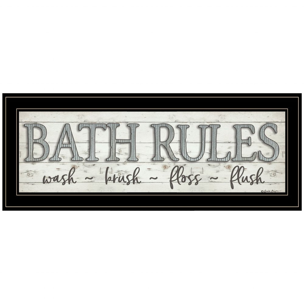 Bath Rules 2 Black Framed Print Bathroom Wall Art HomeRoots