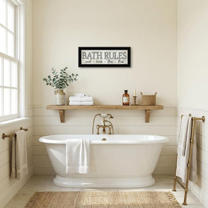 Bath Rules 2 Black Framed Print Bathroom Wall Art HomeRoots