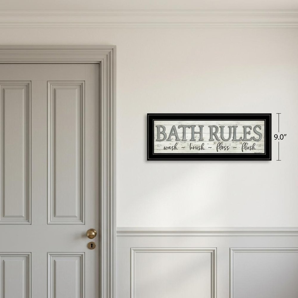 Bath Rules 2 Black Framed Print Bathroom Wall Art HomeRoots
