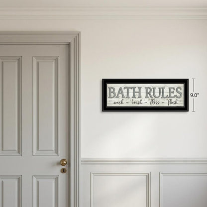 Bath Rules 2 Black Framed Print Bathroom Wall Art HomeRoots