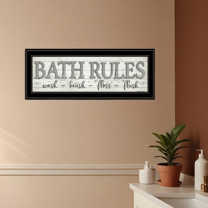 Bath Rules 2 Black Framed Print Bathroom Wall Art HomeRoots