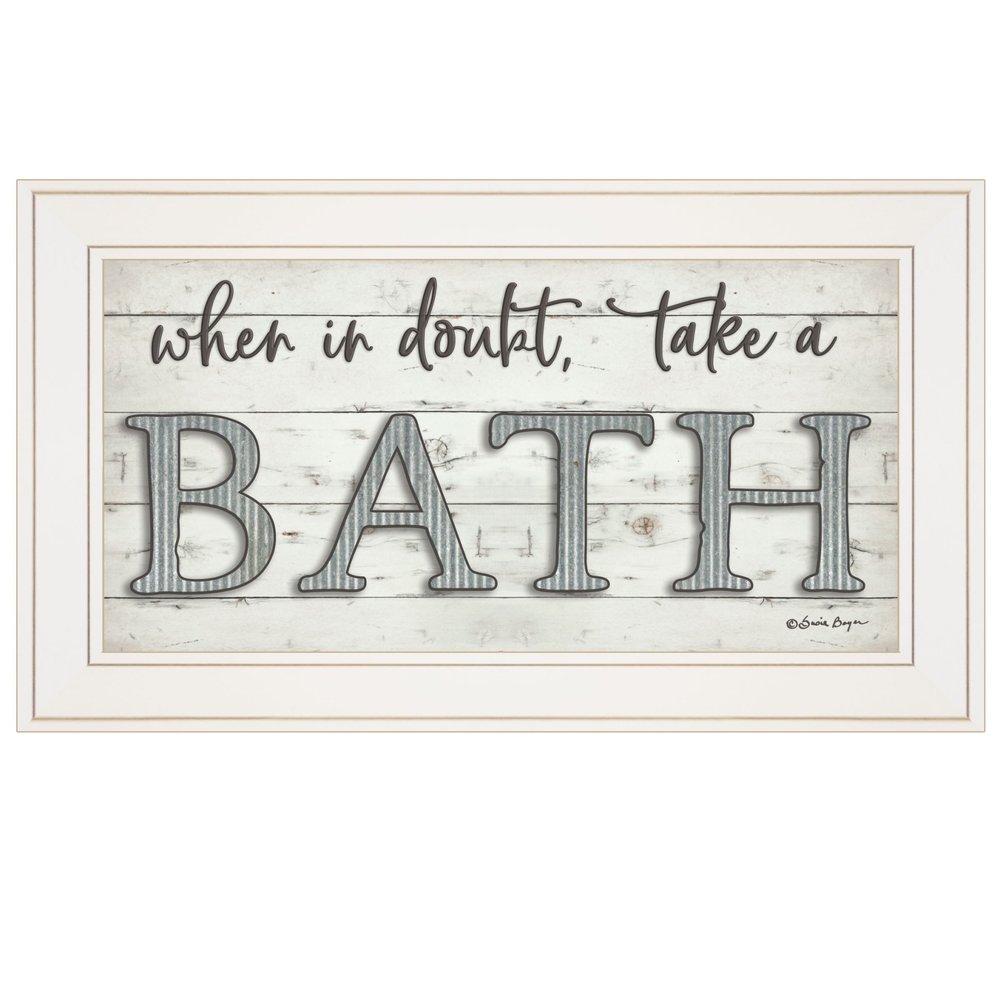 When in Doubt Take a Bath 2 White Framed Print Bathroom Wall Art HomeRoots