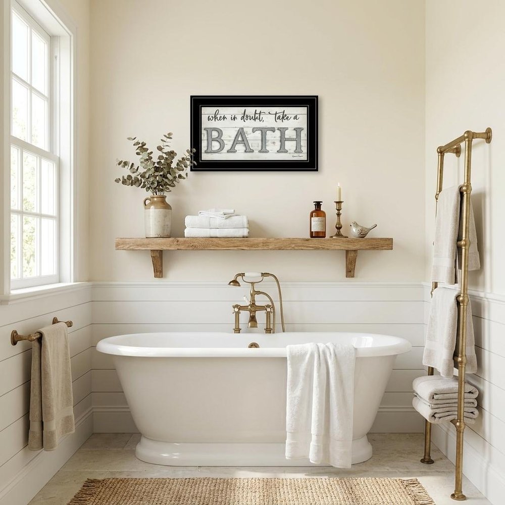 When in Doubt Take a Bath 3 Black Framed Print Bathroom Wall Art HomeRoots
