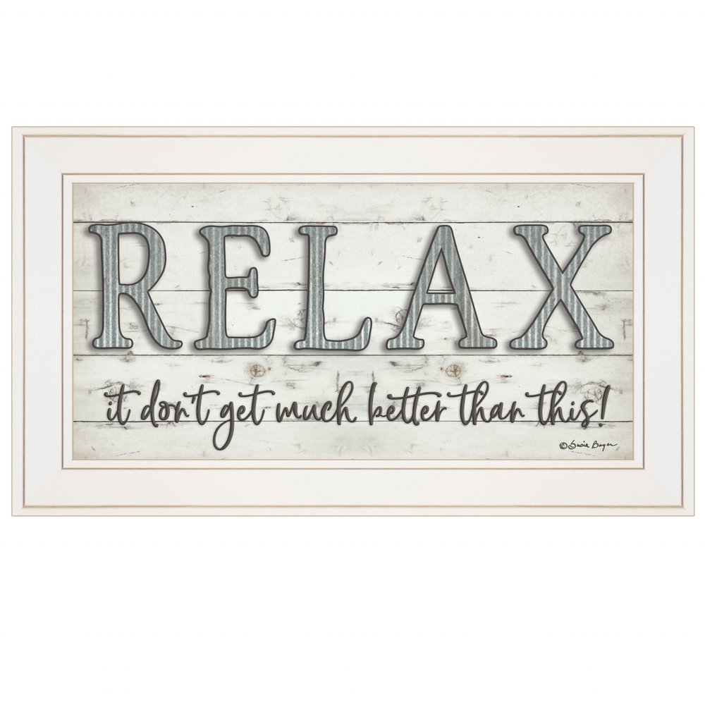 Relax 3 White Framed Print Bathroom Wall Art HomeRoots