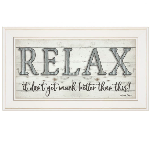 Relax 3 White Framed Print Bathroom Wall Art HomeRoots