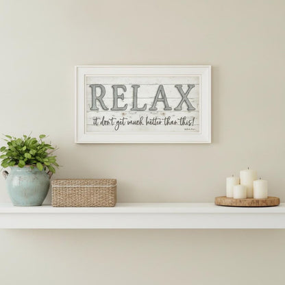 Relax 3 White Framed Print Bathroom Wall Art HomeRoots