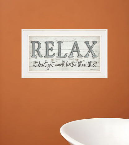 Relax 3 White Framed Print Bathroom Wall Art HomeRoots