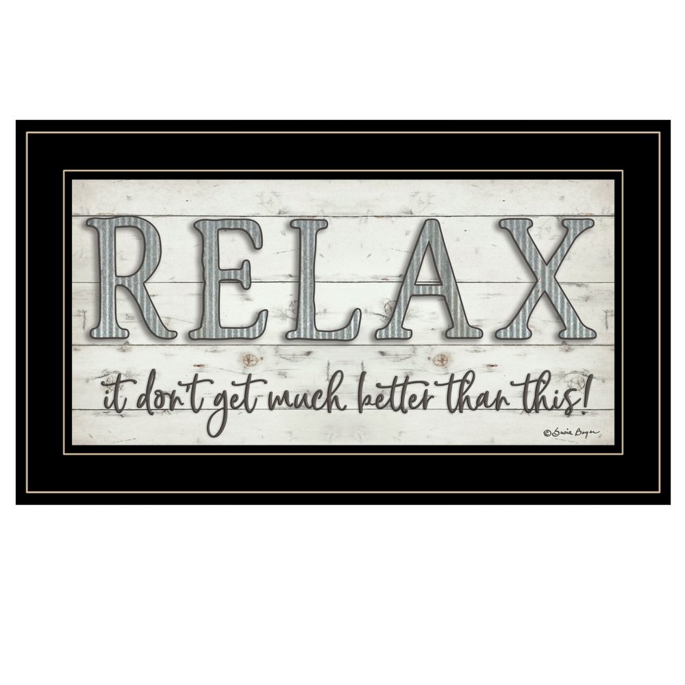 Relax 4 Black Framed Print Bathroom Wall Art HomeRoots