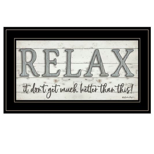 Relax 4 Black Framed Print Bathroom Wall Art HomeRoots