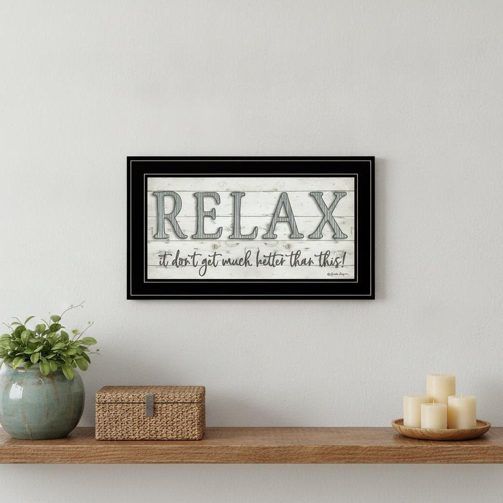 Relax 4 Black Framed Print Bathroom Wall Art HomeRoots