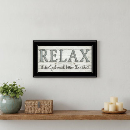 Relax 4 Black Framed Print Bathroom Wall Art HomeRoots