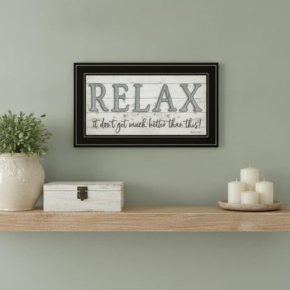 Relax 4 Black Framed Print Bathroom Wall Art HomeRoots