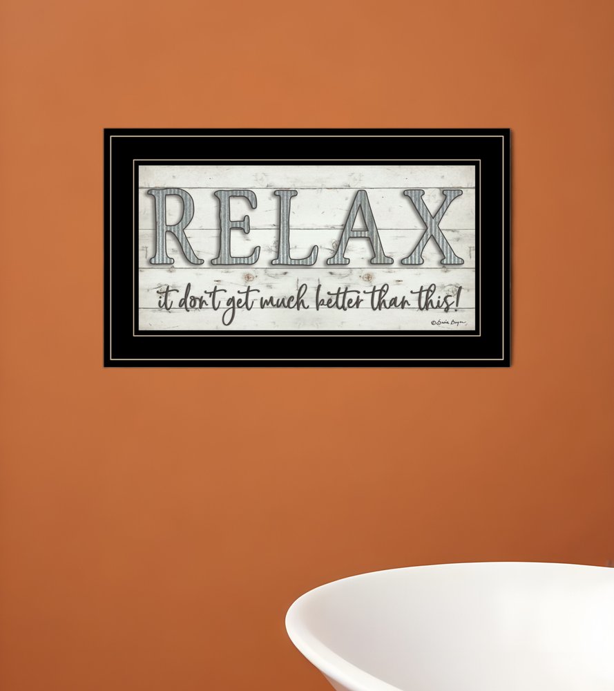 Relax 4 Black Framed Print Bathroom Wall Art HomeRoots